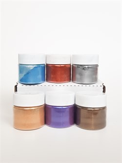 Пигмент сухой перламутровый набор из 6 цветов по 5 гр для смолы, лаков, красок - фото 5595